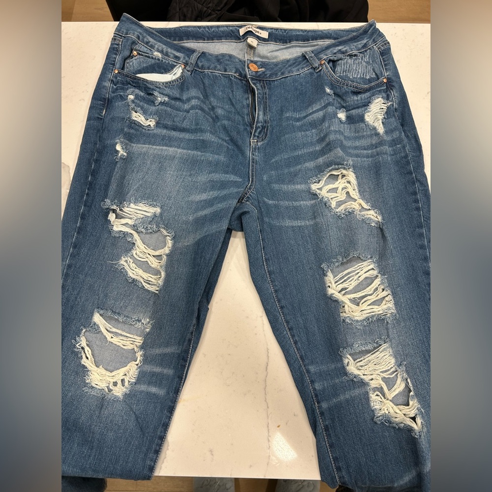 Refuge Ripped Blue Boyfriend Jeans